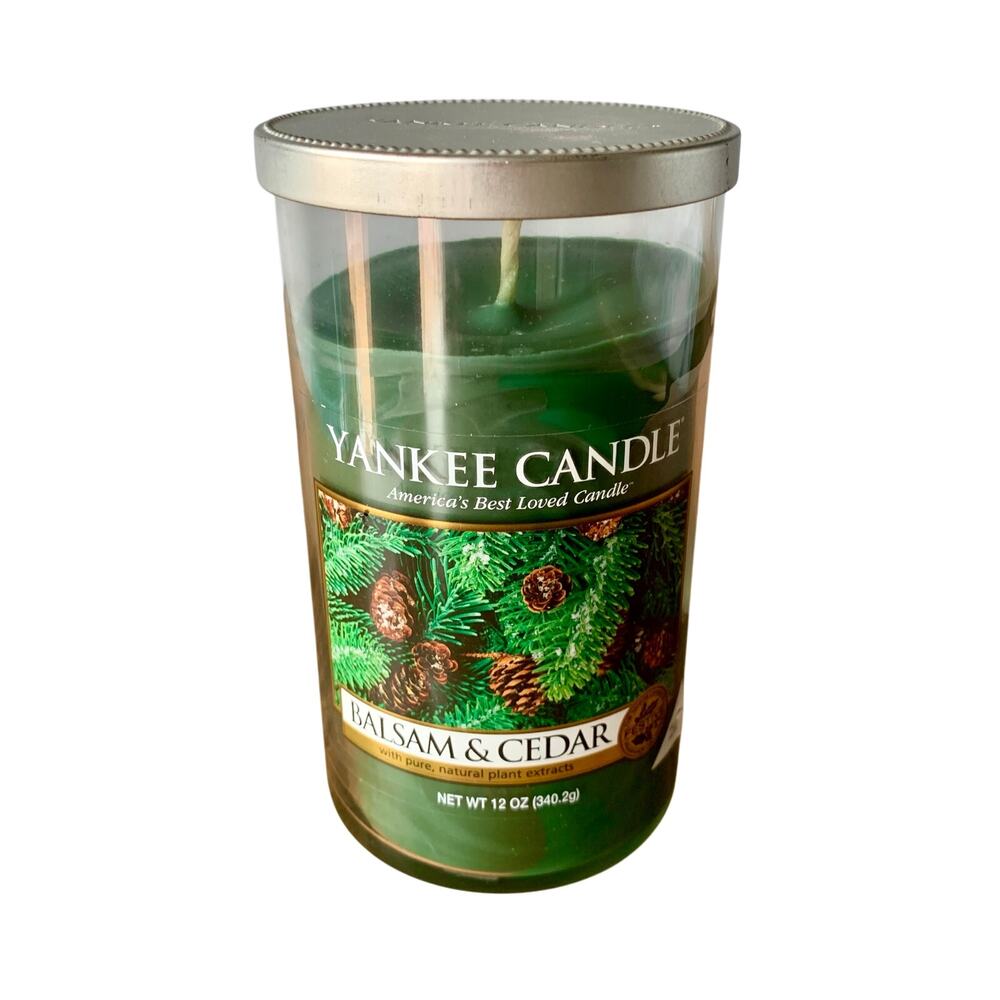 Yankee Candle Medium 12oz Single Wick Tumbler Candle Balsam & Cedar Christmas